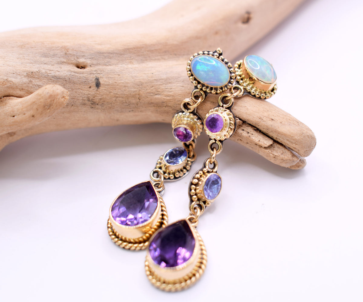 Aros Petra Amatista y  Opalos
