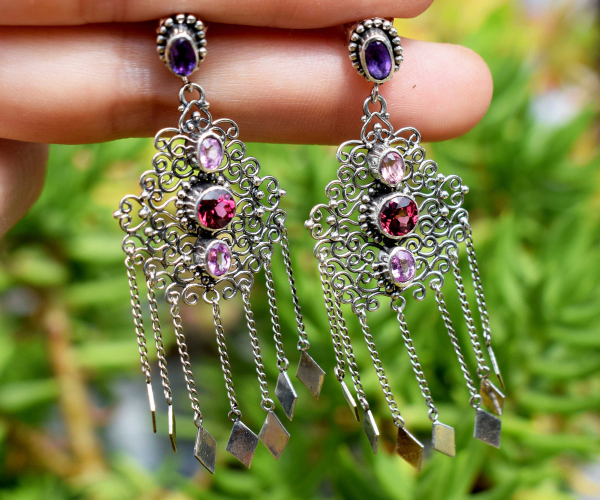 Aros Kalbelia Silver Rodolitas