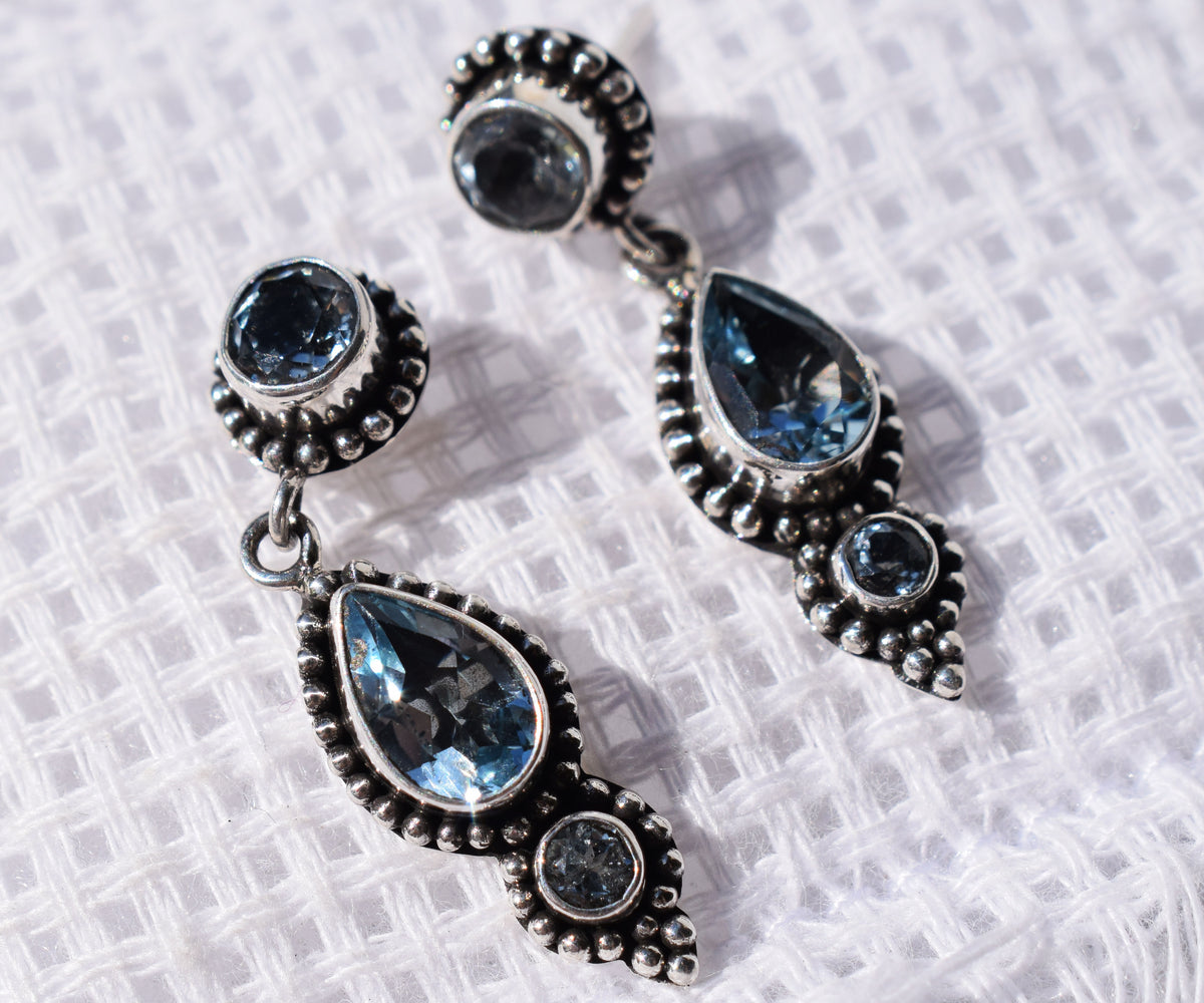 Aros Roma Aguamarinas y Topacios