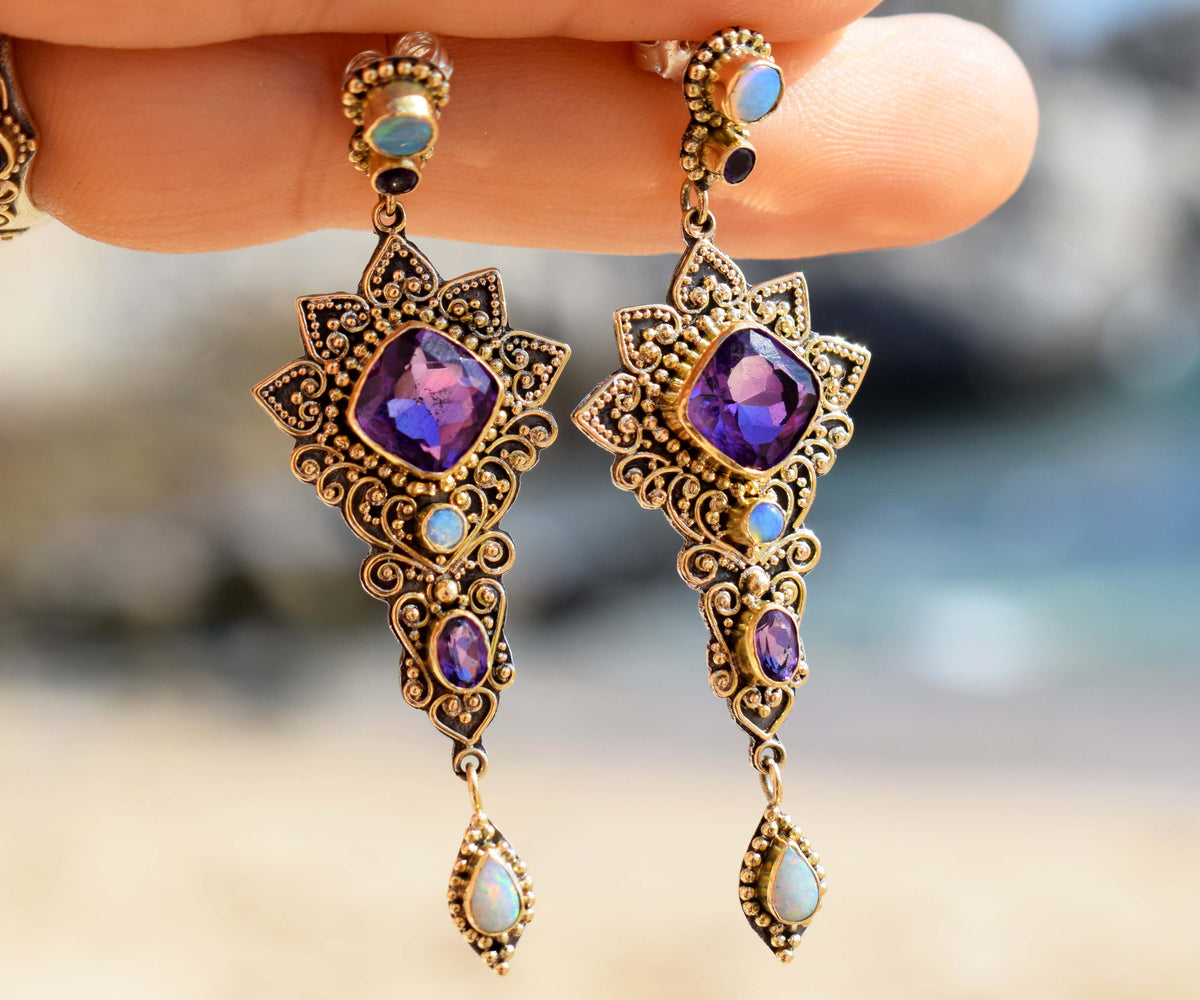 Aros Kaya Cushion Amatistas