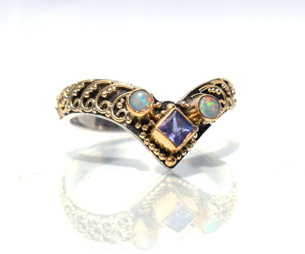 Anillo Fusion Princess Tanzanita y Opalos