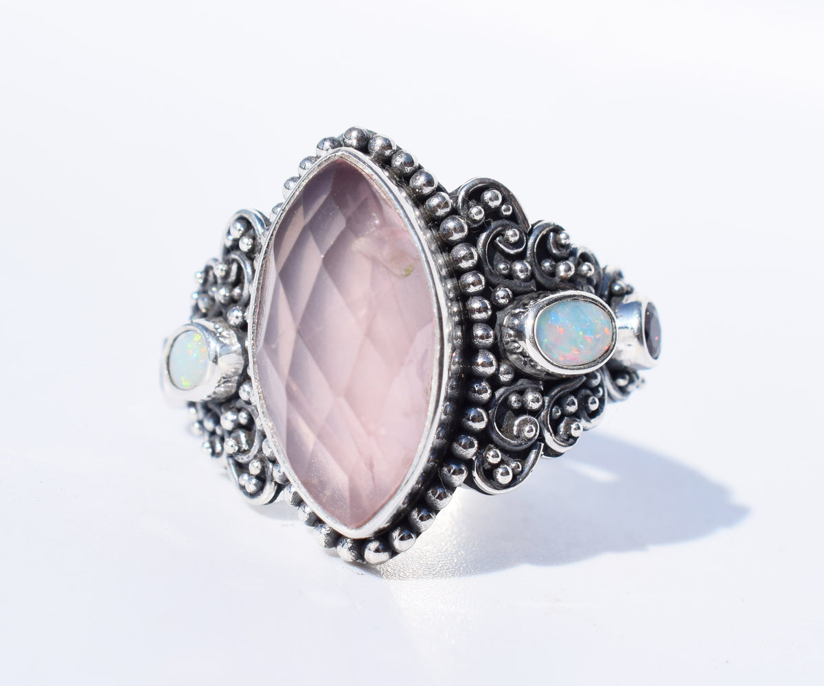Anillo Ajna Cuarzo Rosa