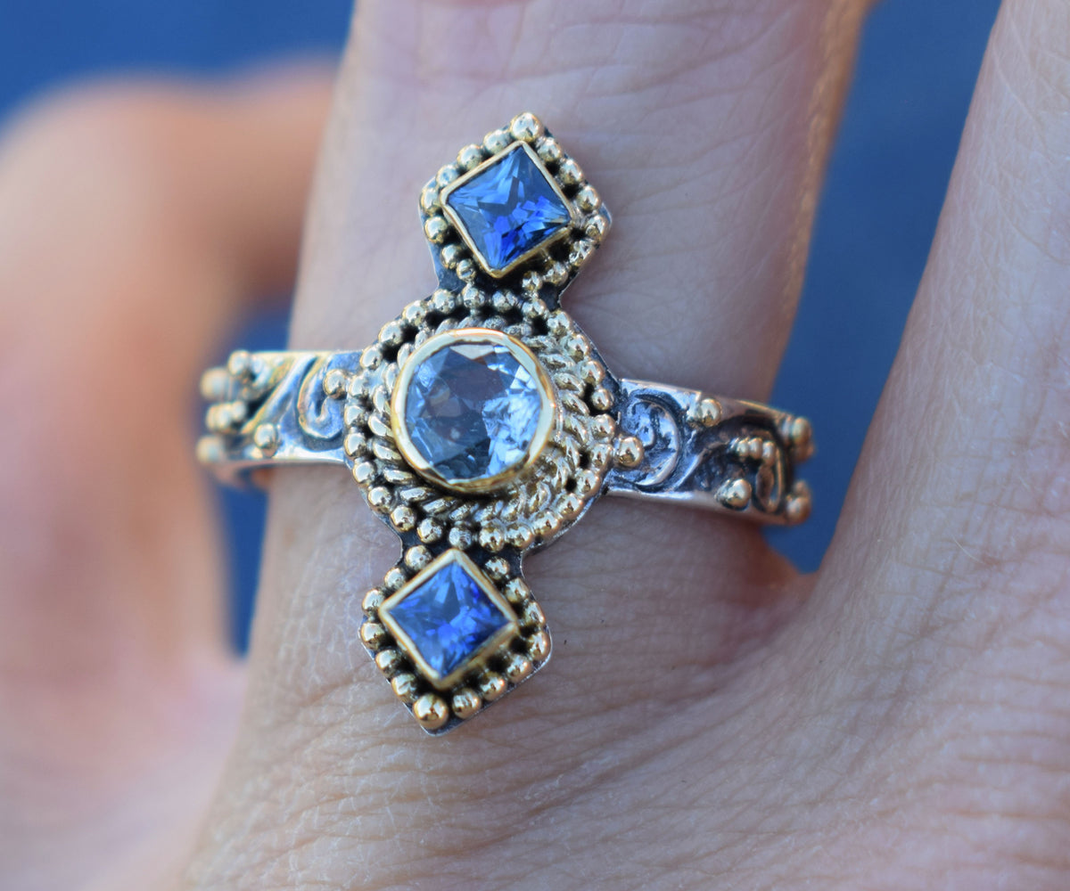 Anillo Orión Aguamarina