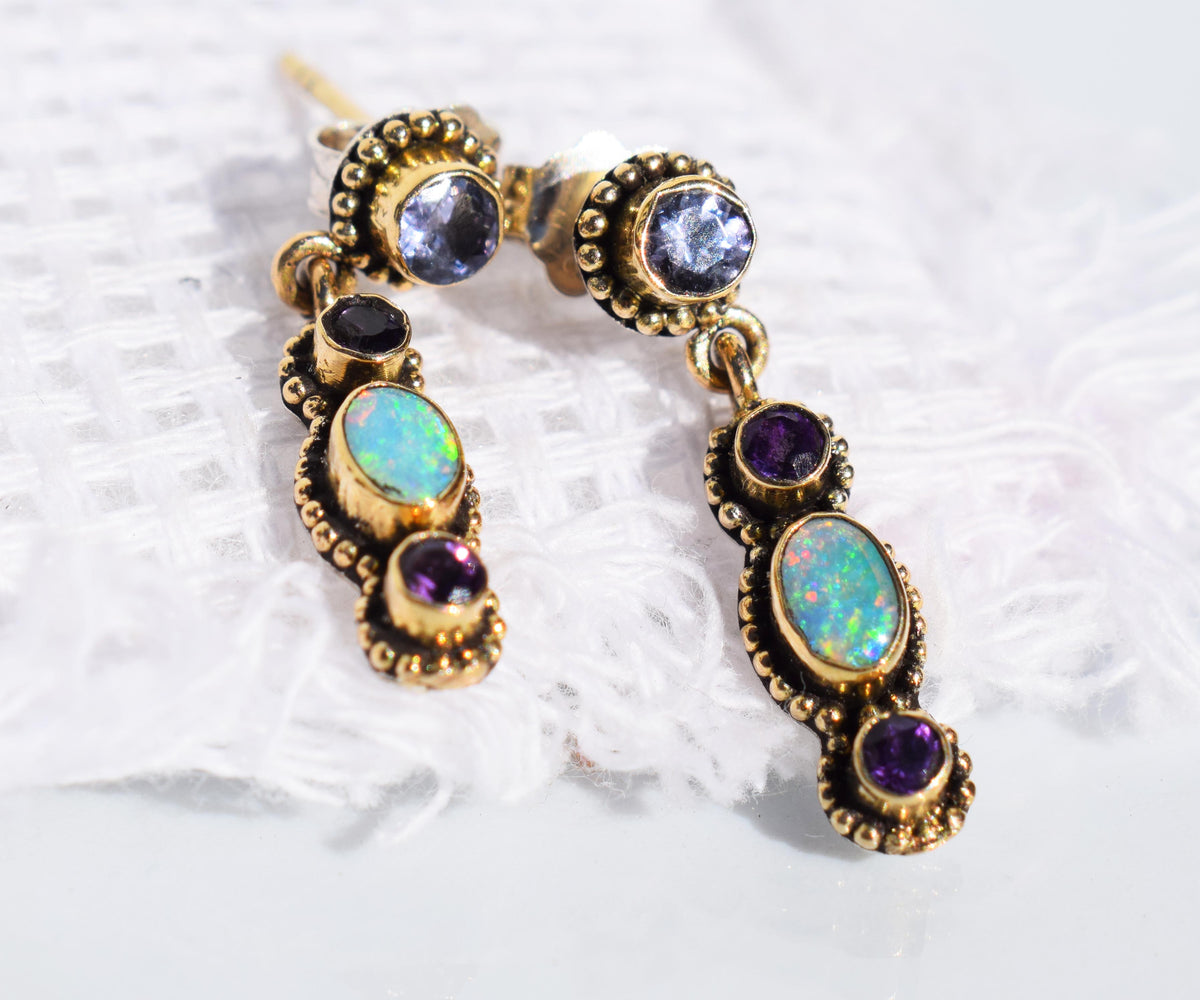 Aros Roma Opalos y Amatistas