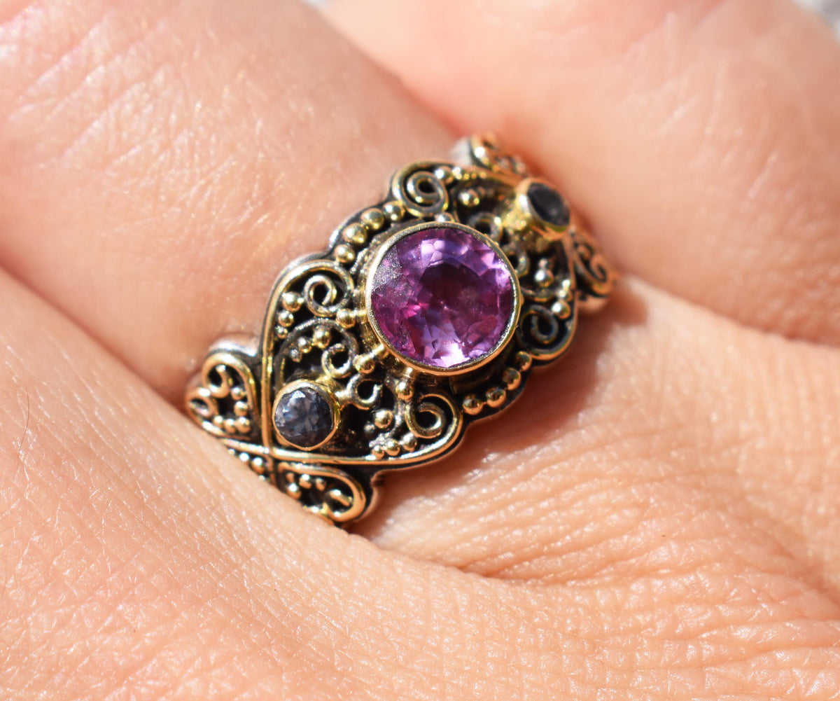 Anillo Alma Zafiro Rosa