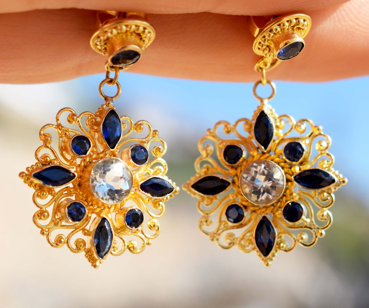 Aros Lakshmi Aguamarinas