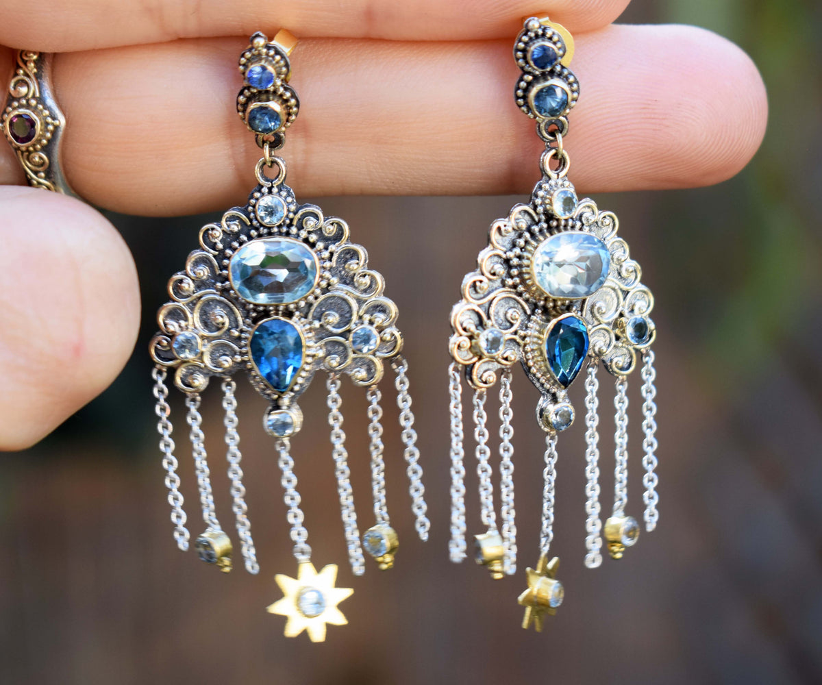 Aros Lluvia de estrellas Topacios