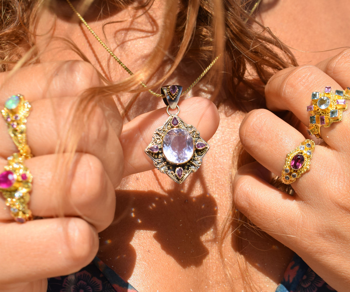 Colgante Brujula Kunzita