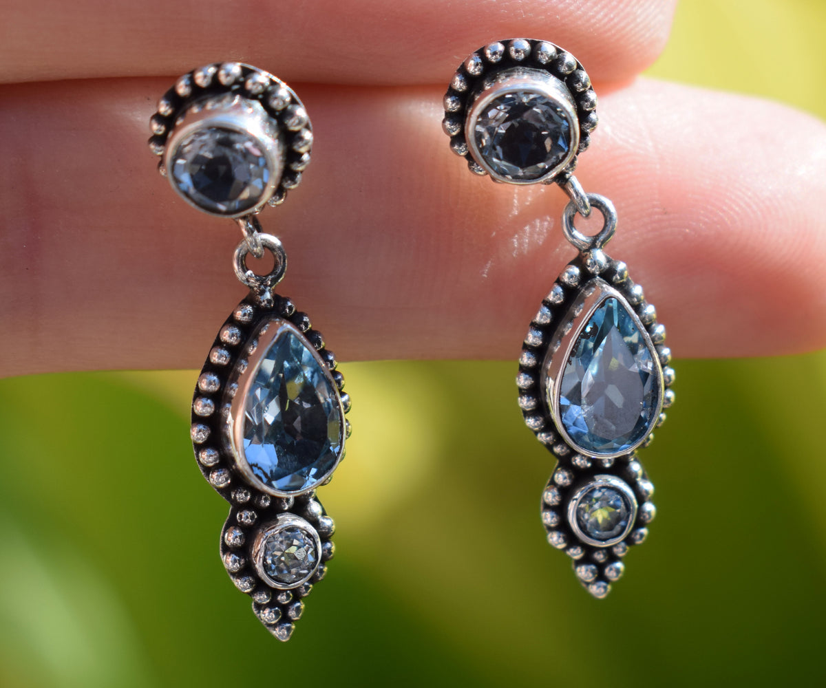 Aros Roma Aguamarinas y Topacios