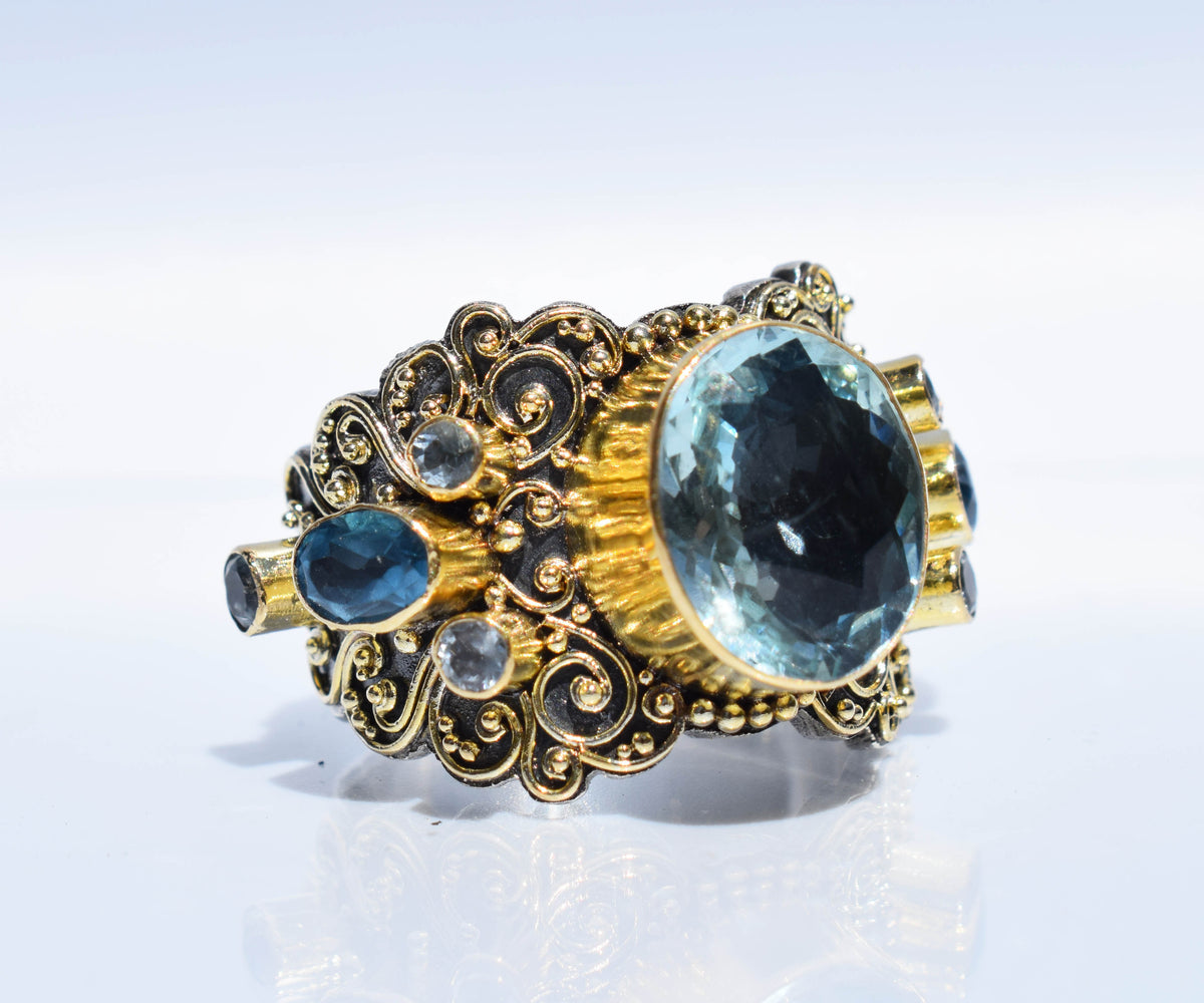 Anillo Sultan Aguamarina