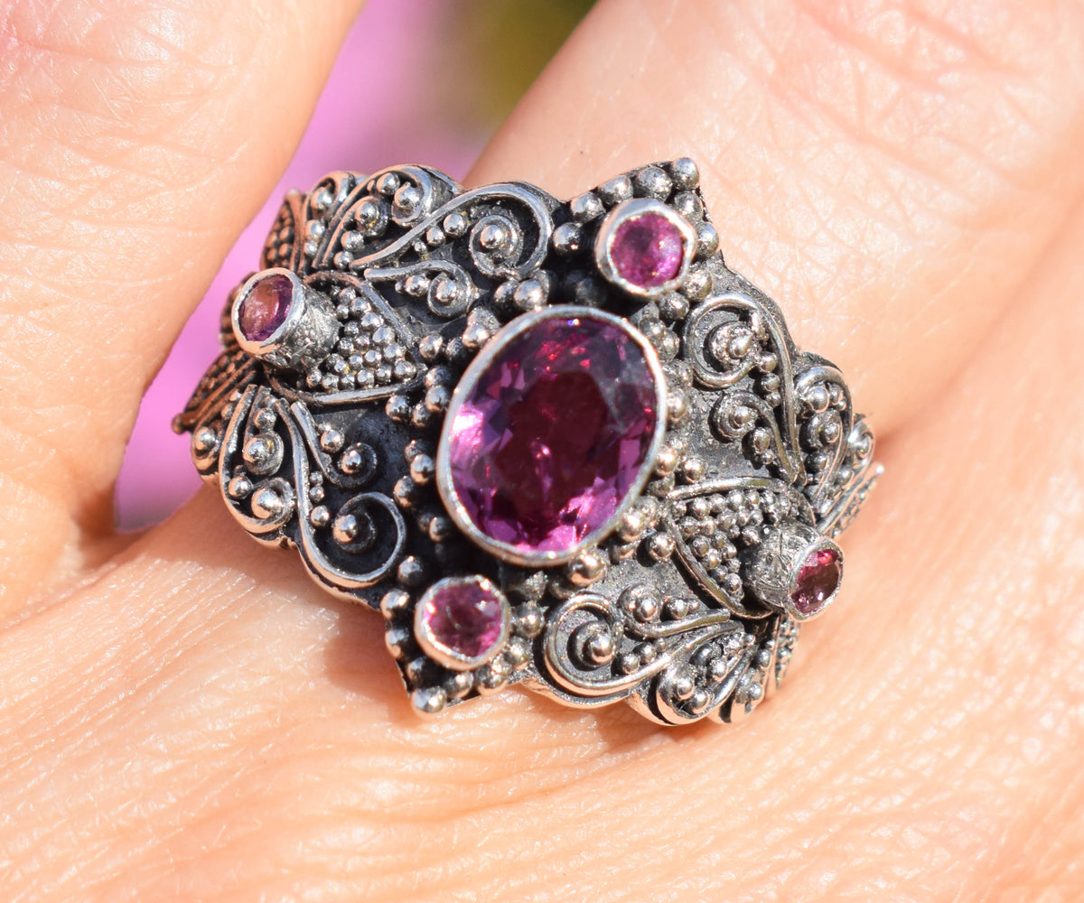 Anillo Lotus Rodolita