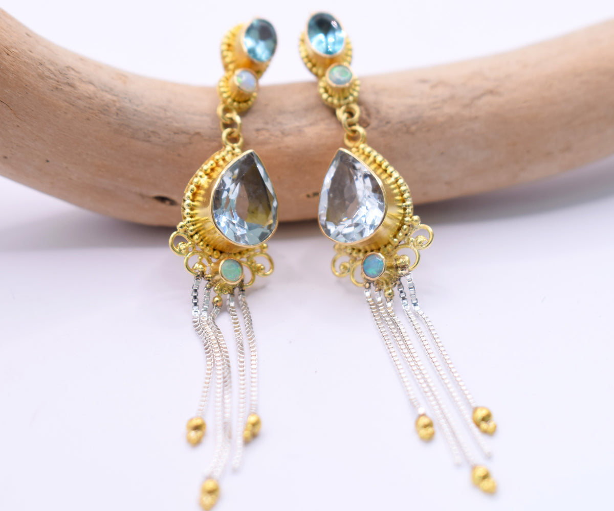 Aros magic Rain Aguamarinas