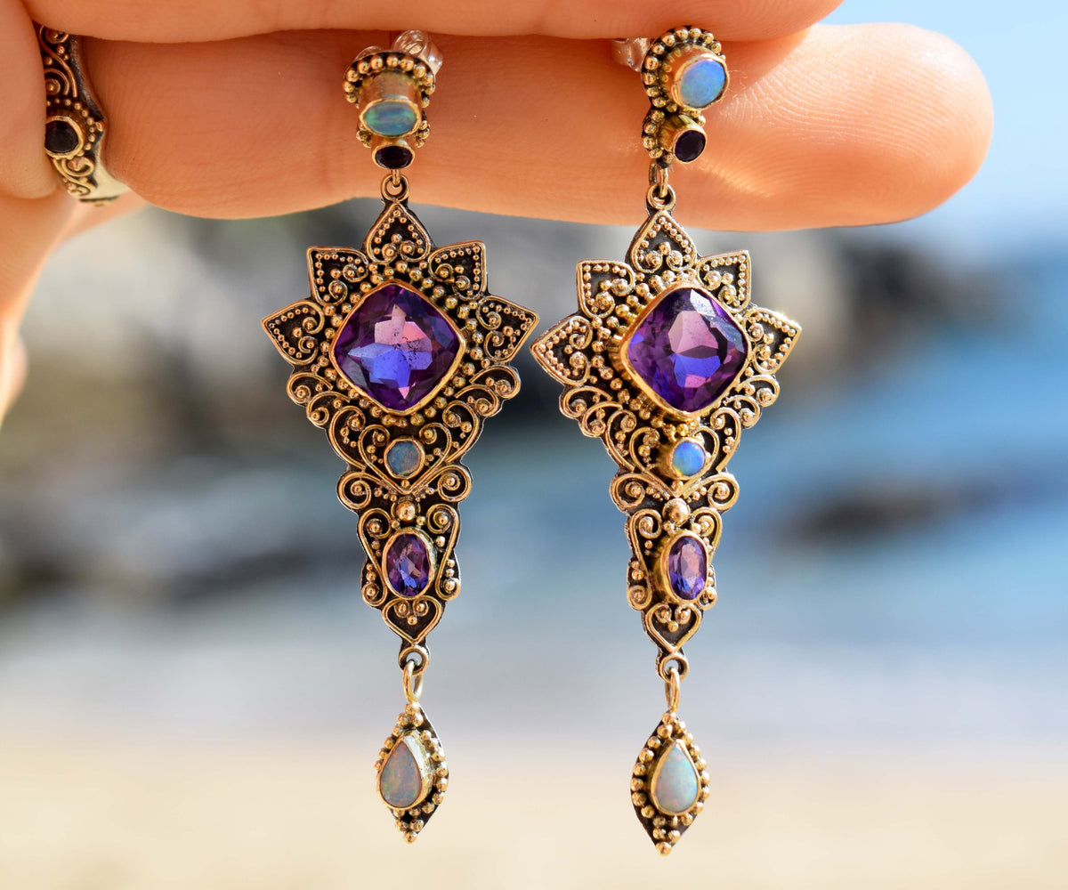 Aros Kaya Cushion Amatistas