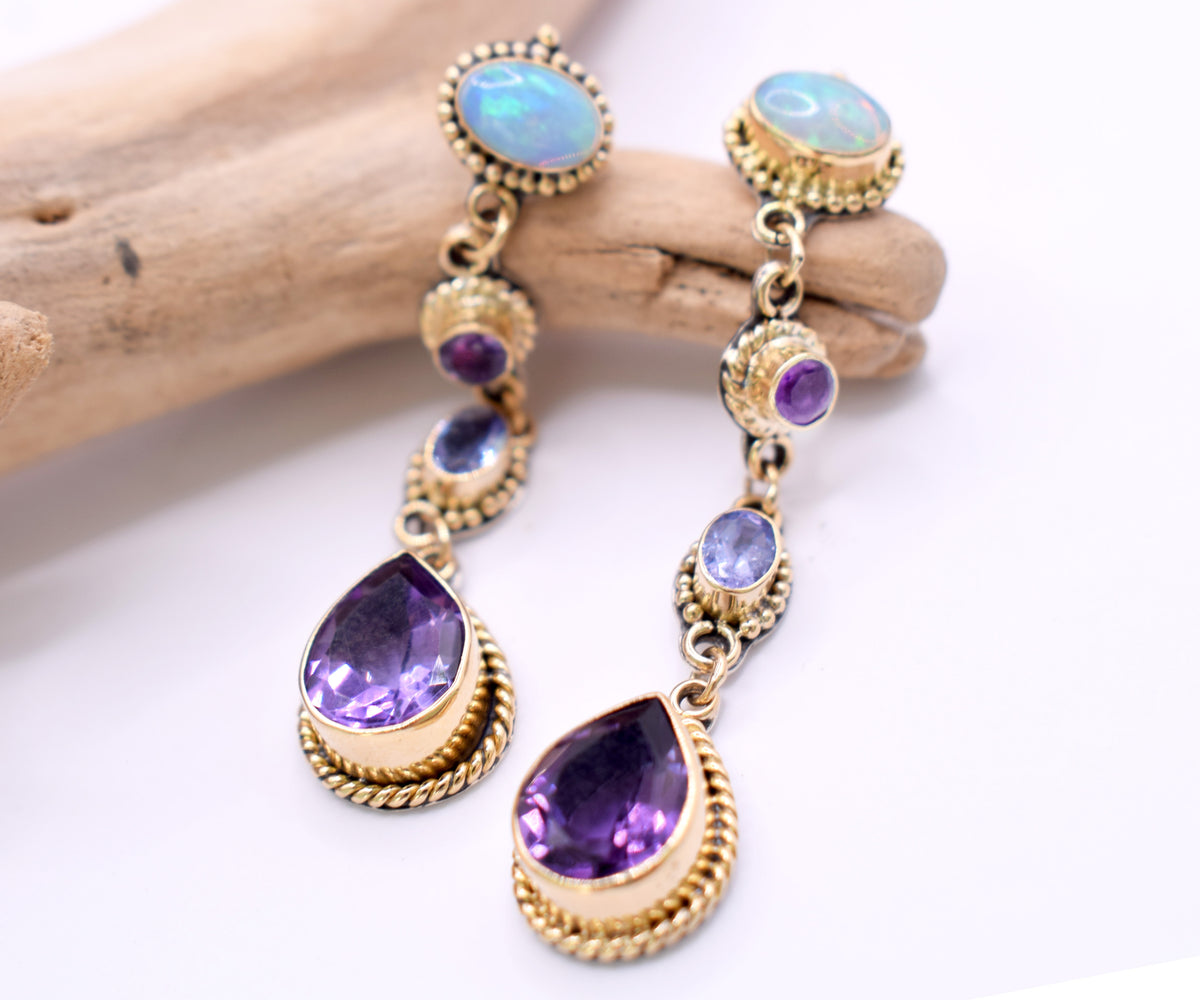 Aros Petra Amatista y  Opalos