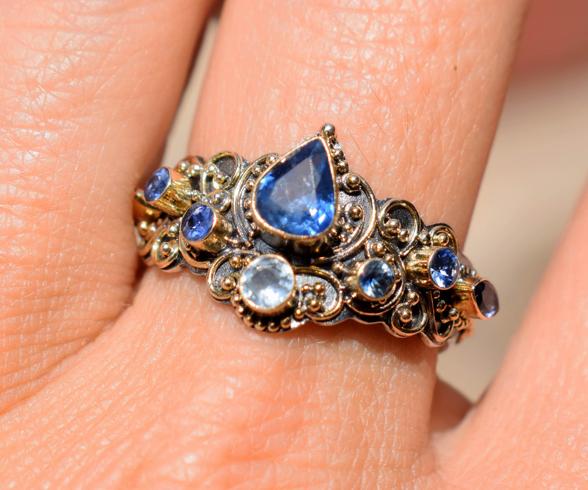 Anillo Magic Lotus Zafiro