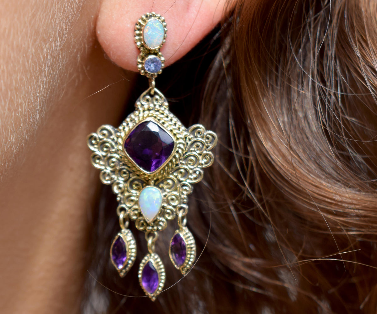 Aros El Cairo Amatista Opalo