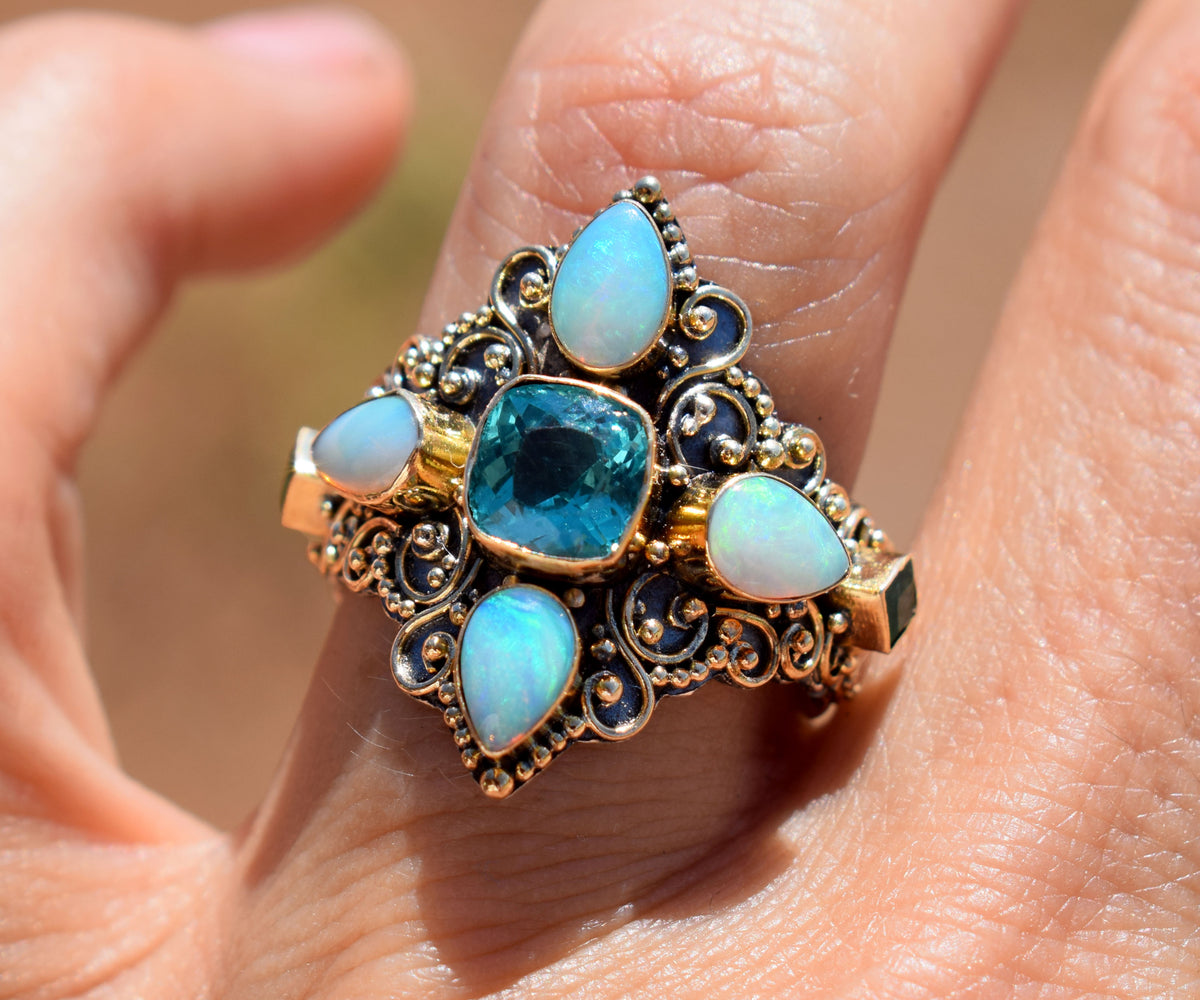 Anillo Goa Apatita Opalo