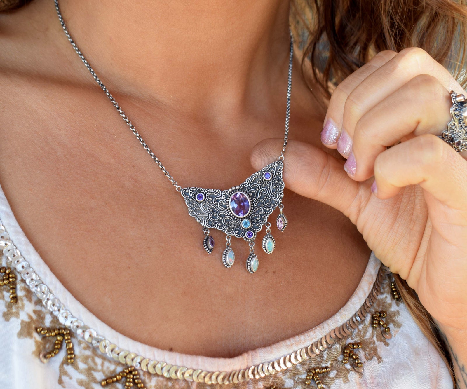 Collar Florecer Amatista