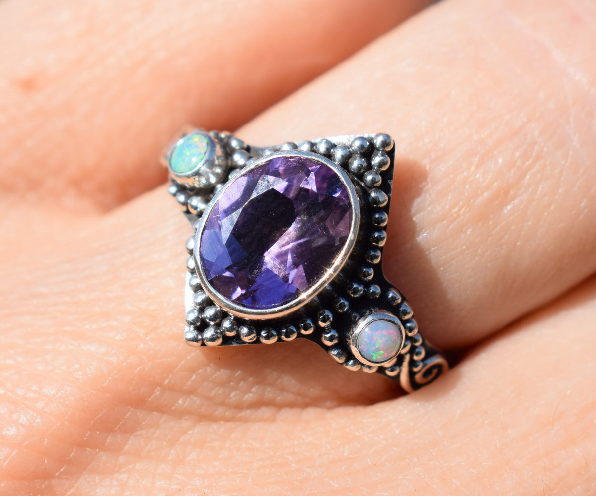 Anillo Big Roma Amatista Opalo