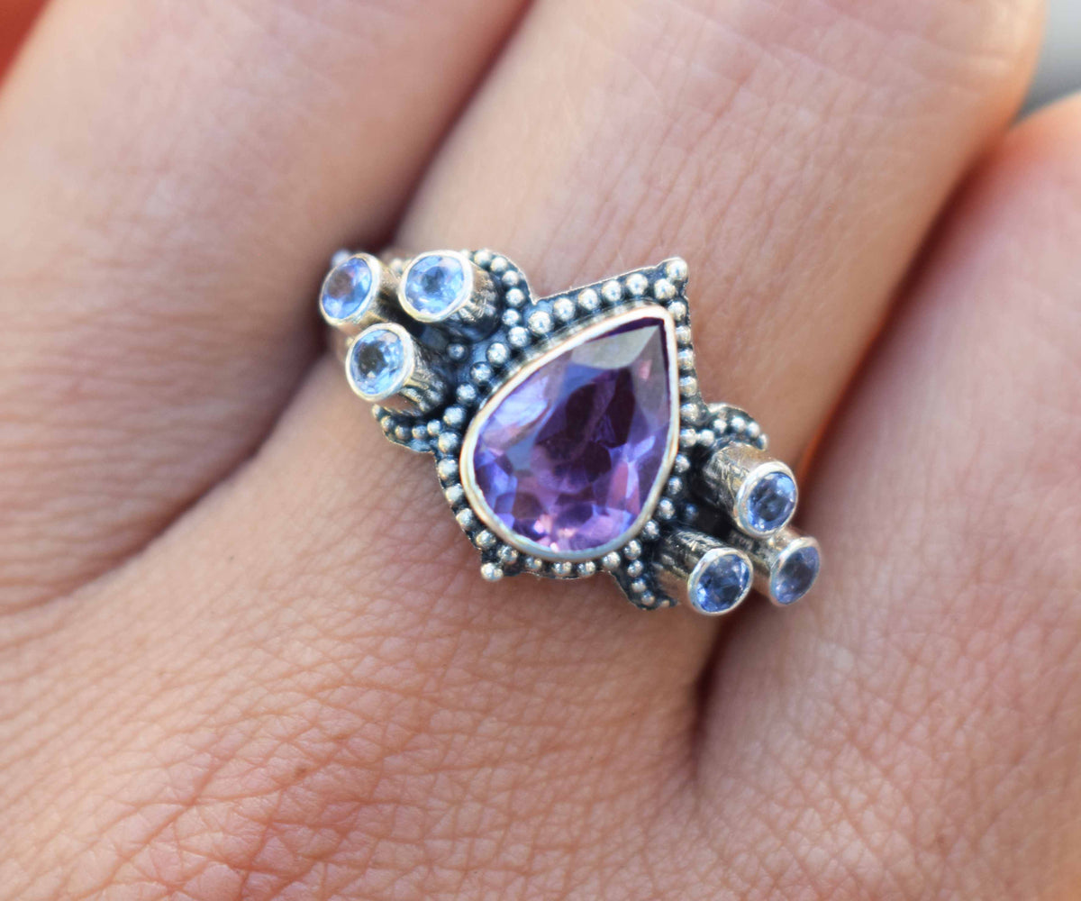 Anillo Venecia Amatista Tanzanitas