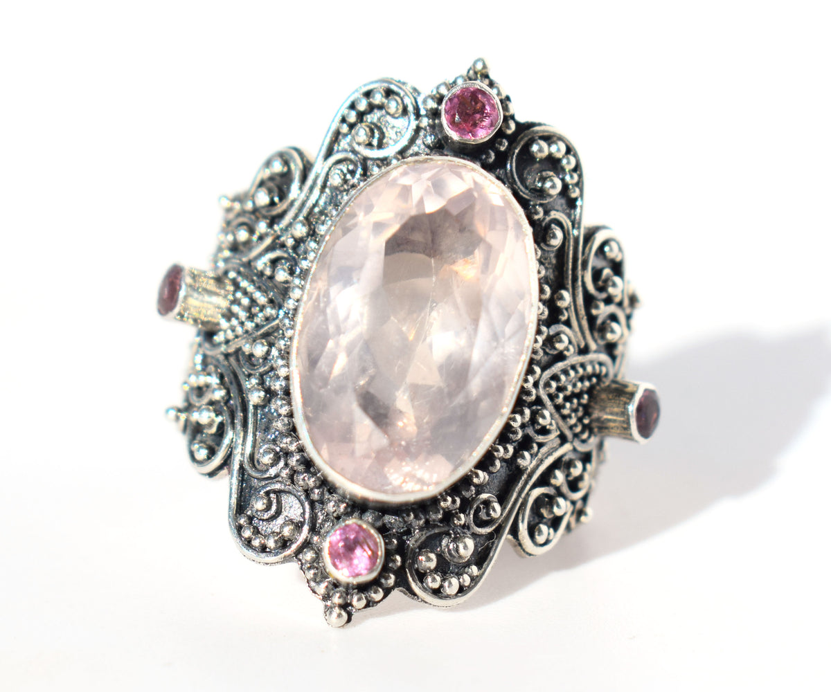 Anillo Lotus Cuarzo rosado