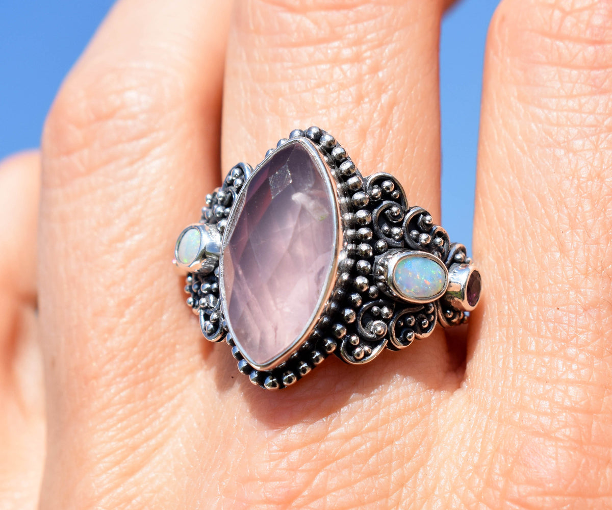 Anillo Ajna Cuarzo Rosa