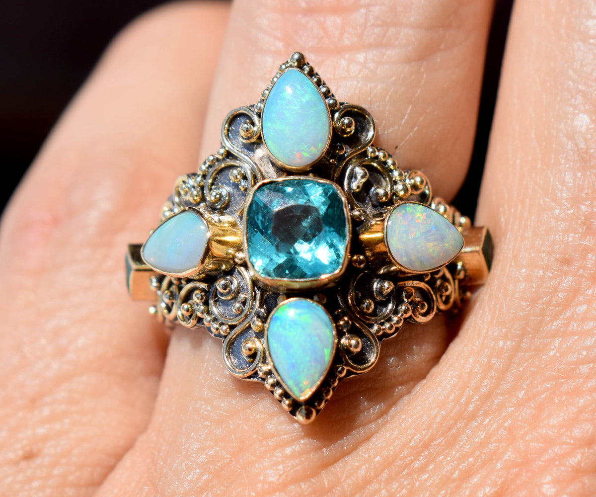 Anillo Goa Apatita Opalo