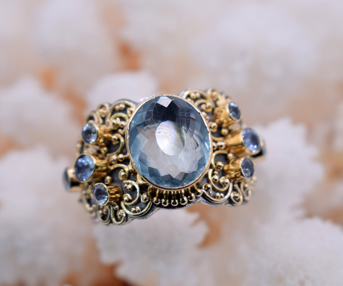 Anillo Sultan Aguamarina