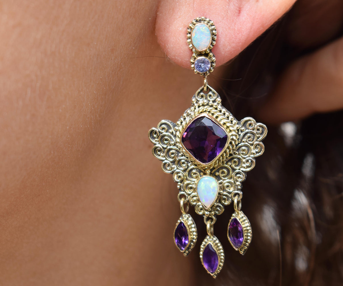 Aros El Cairo Amatista Opalo