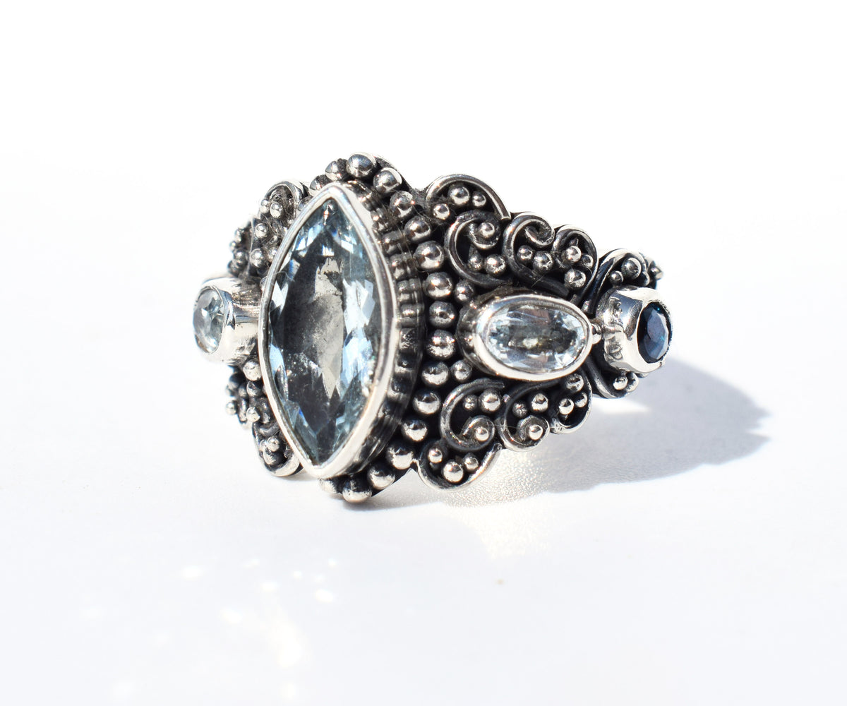 Anillo Ajna Aguamarina