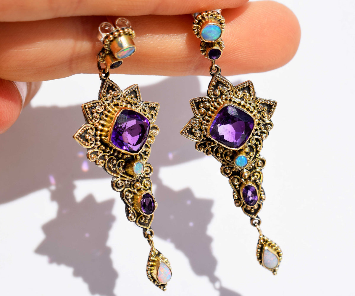 Aros Kaya Cushion Amatistas