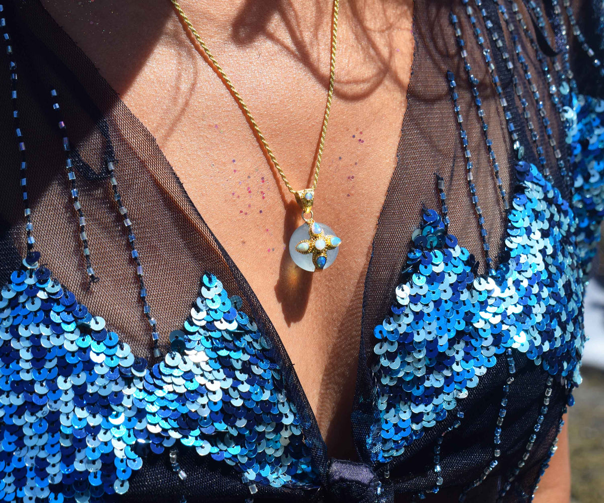 Amuleto Cruz del Sur Aguamarina