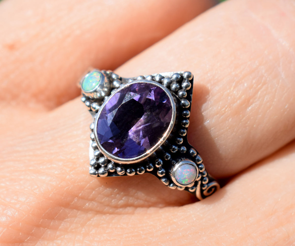 Anillo Big Roma Amatista Opalo