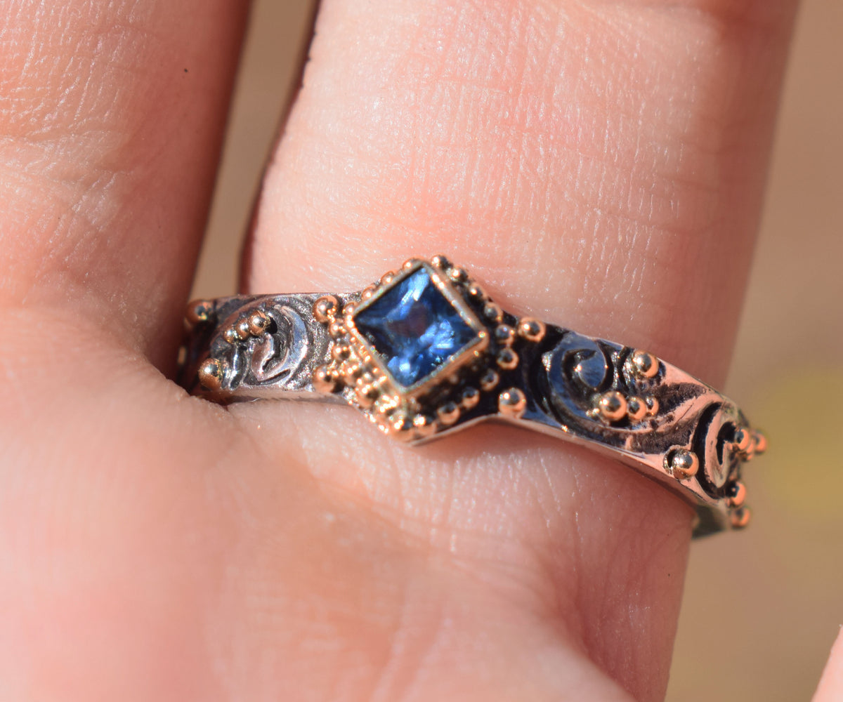 Anillo Orión Aguamarina