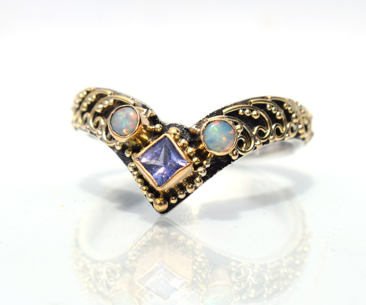 Anillo Fusion Princess Tanzanita y Opalos