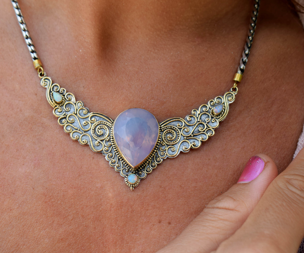 Collar Angel Wings Amatista perla