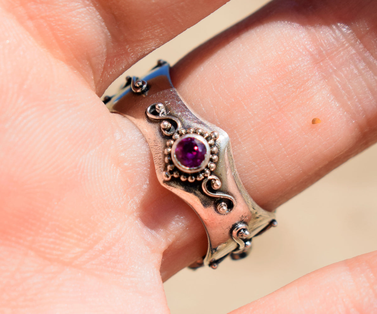 Anillo Lotus Amatista