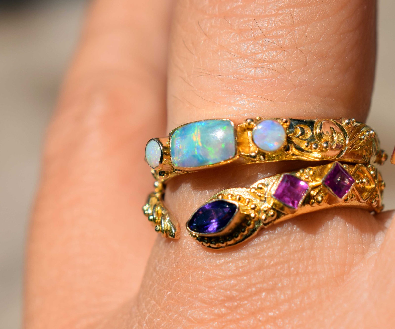 Anillo Basic Gold Ópalo