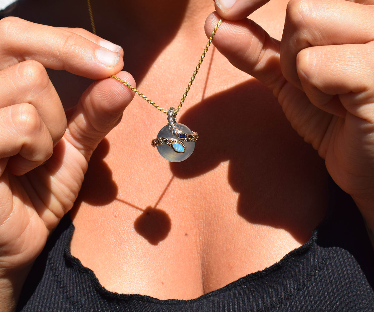 Amuleto Madre Kundalini Aguamarina