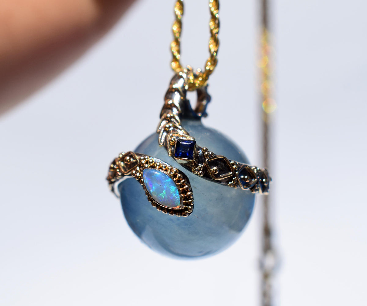 Amuleto Madre Kundalini Aguamarina