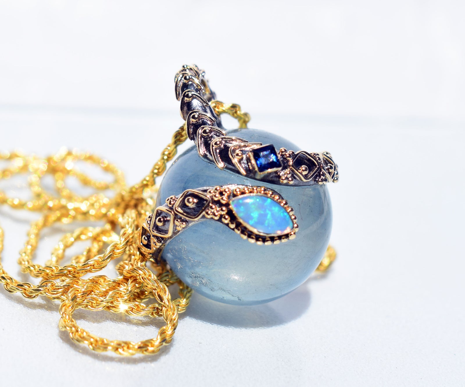 Amuleto Madre Kundalini Aguamarina