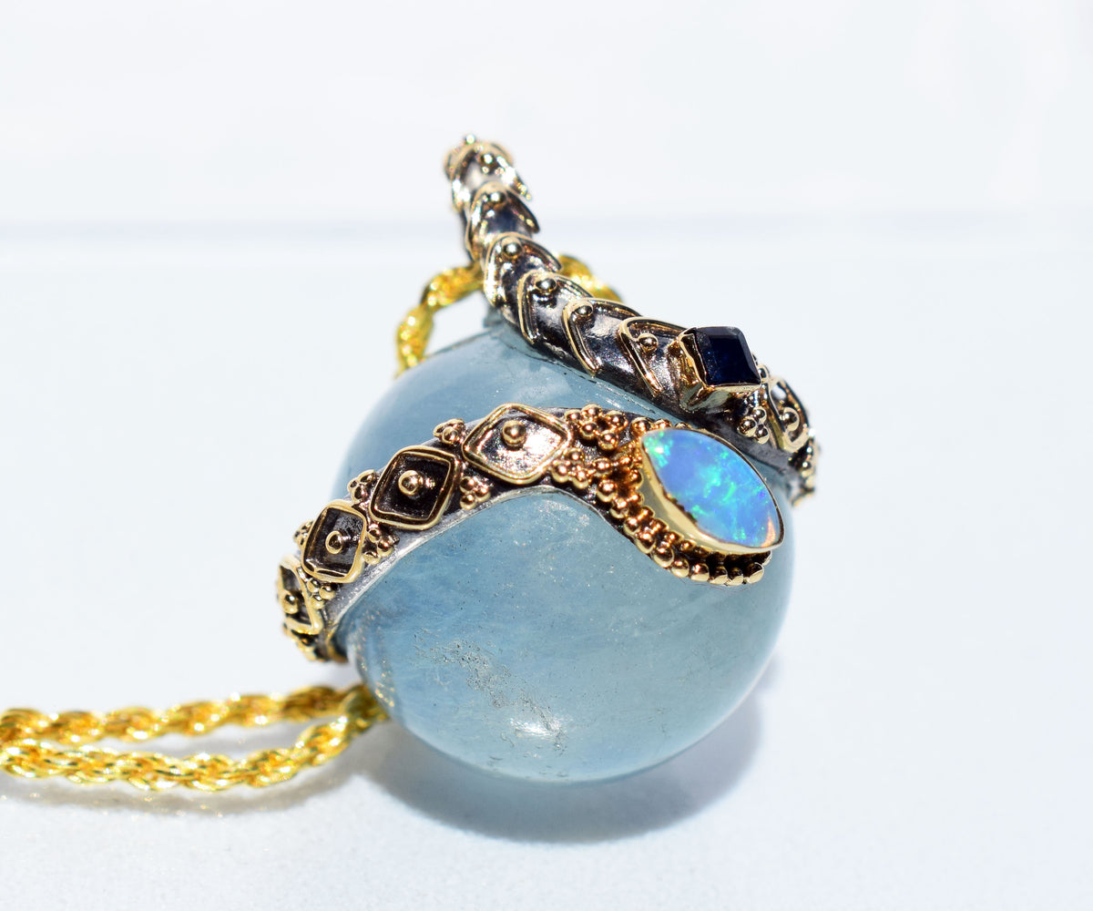 Amuleto Madre Kundalini Aguamarina