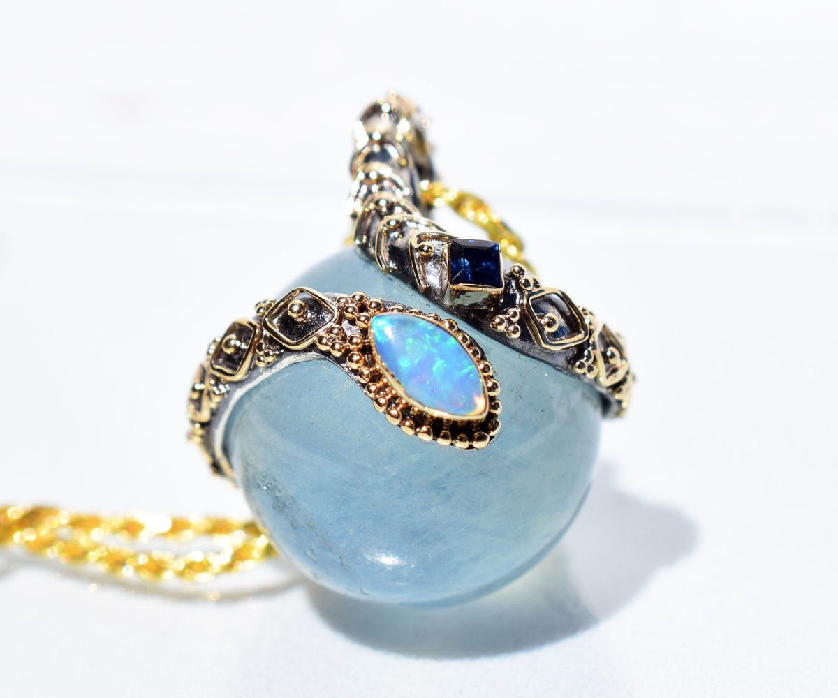 Amuleto Madre Kundalini Aguamarina