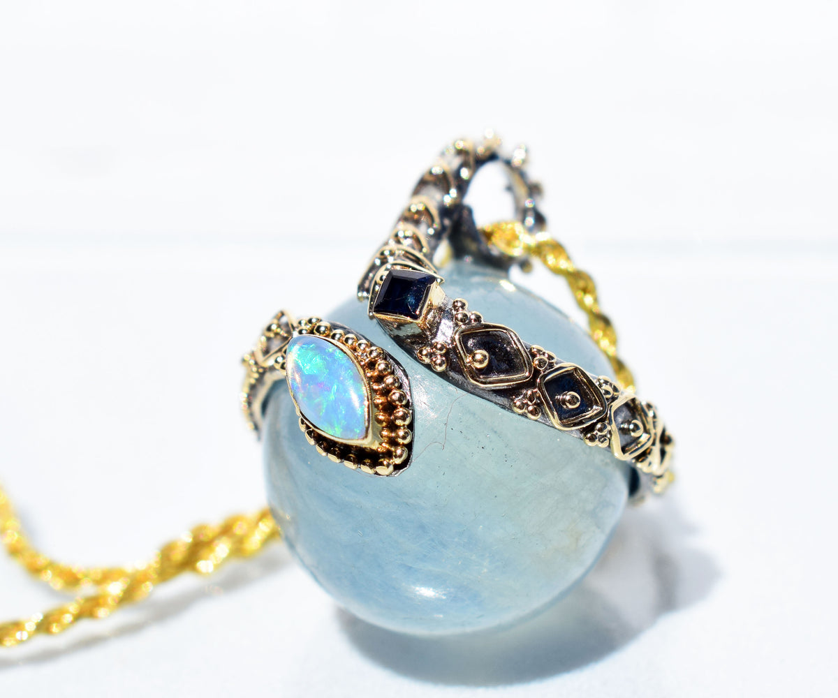 Amuleto Madre Kundalini Aguamarina