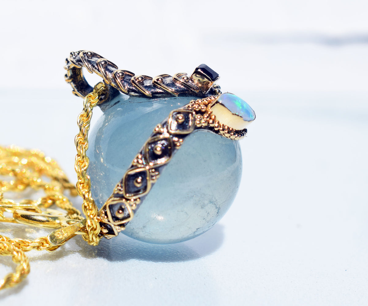 Amuleto Madre Kundalini Aguamarina