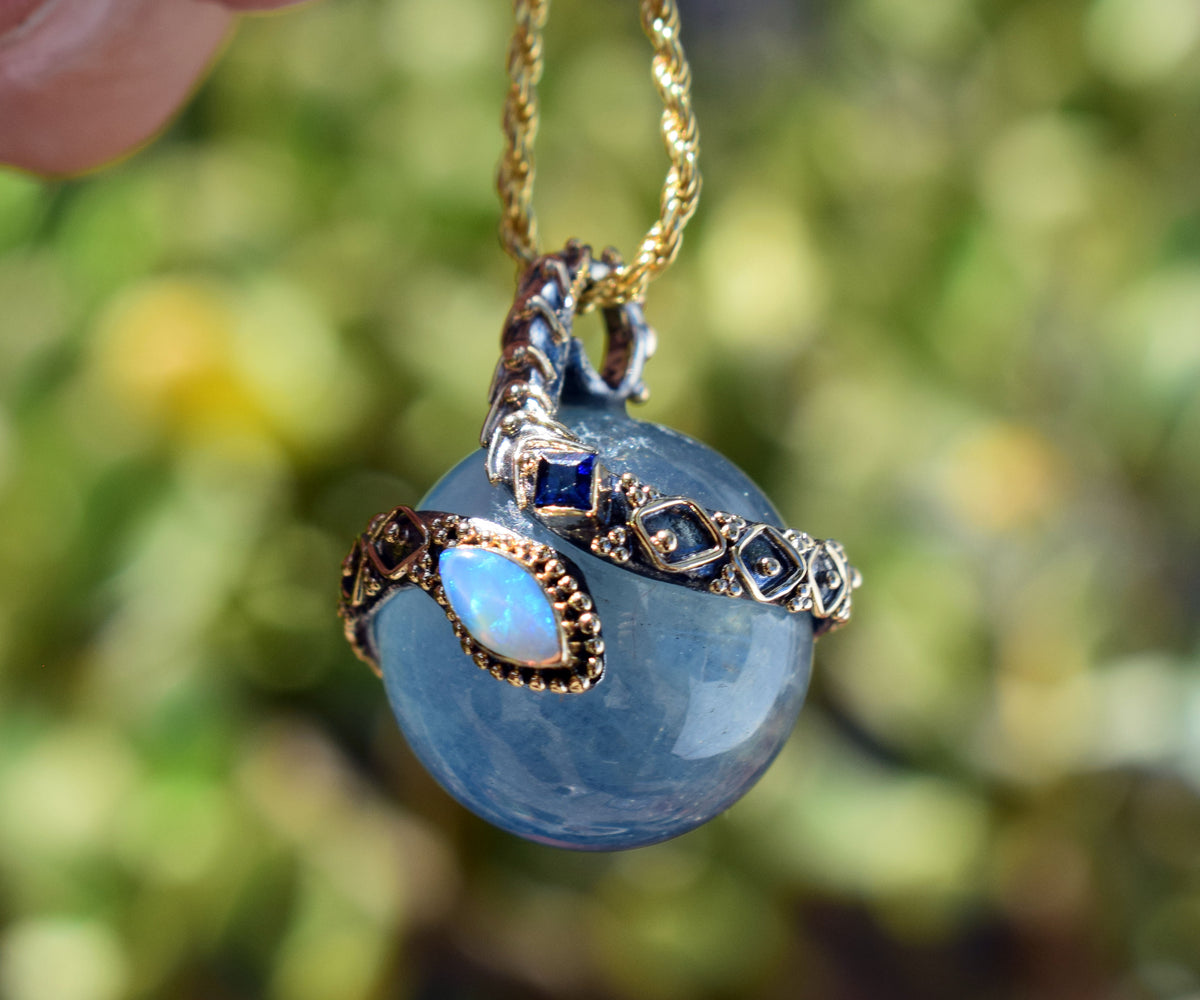 Amuleto Madre Kundalini Aguamarina