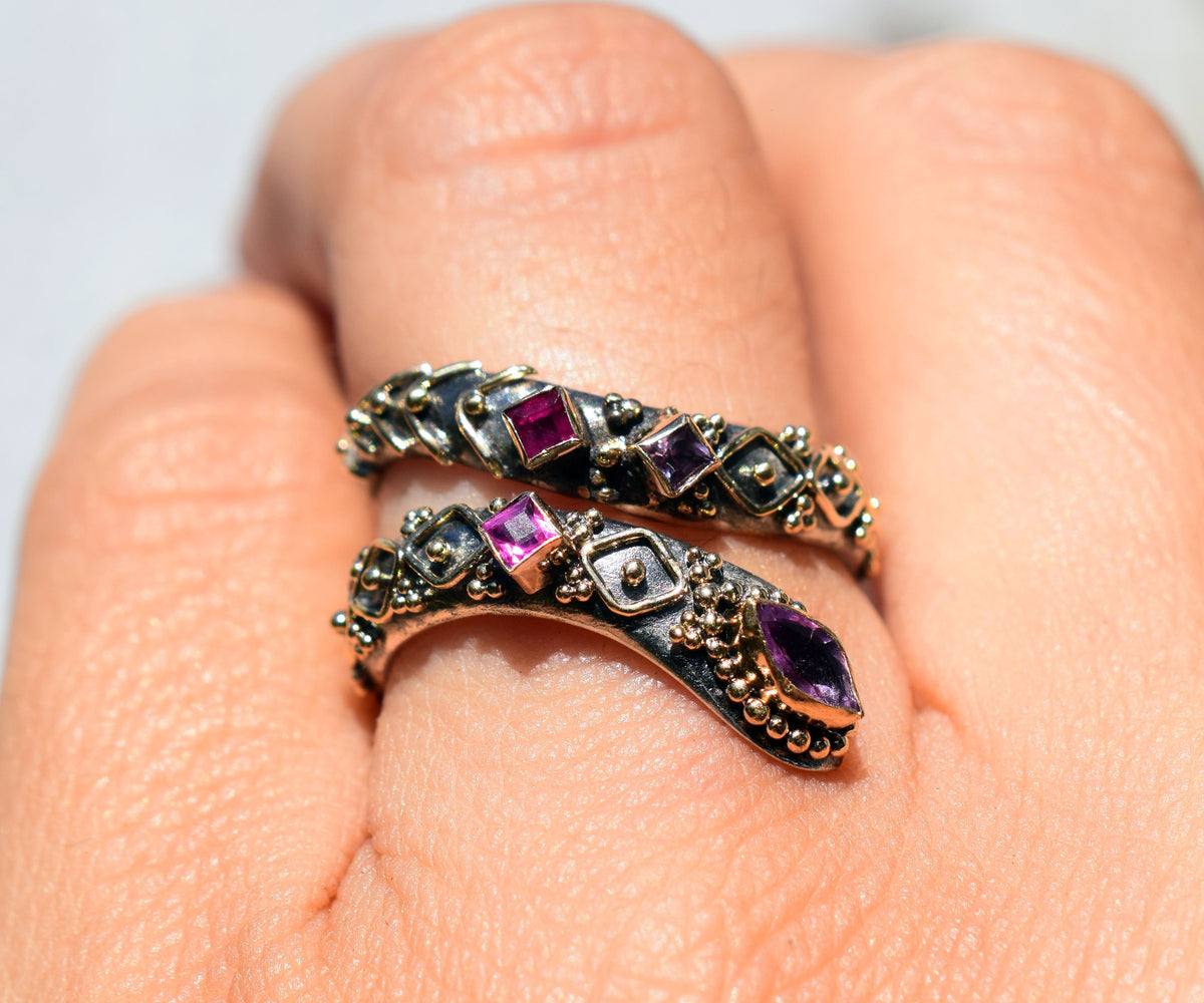 Anillo Kundalini  Rubi