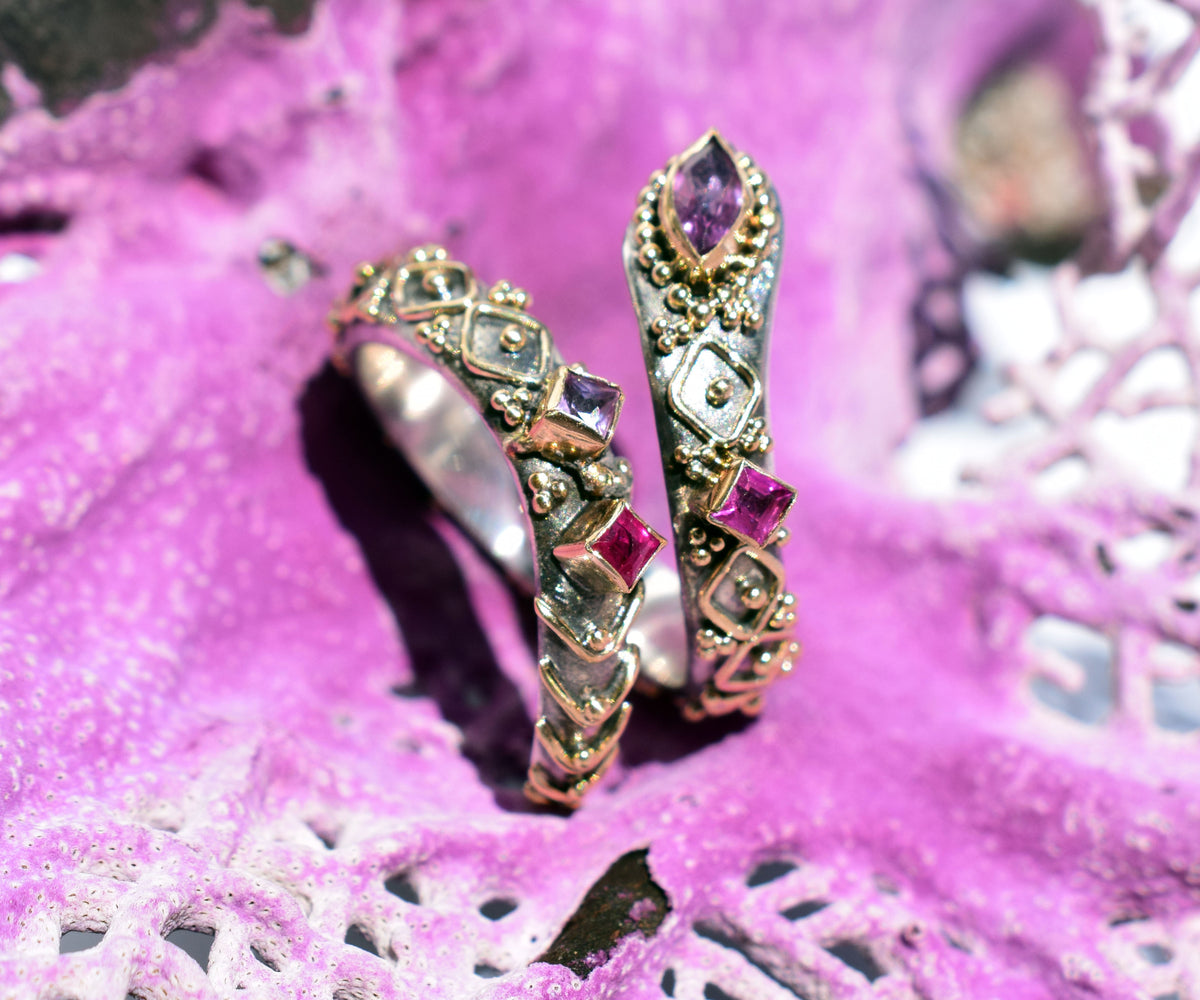 Anillo Kundalini  Rubi