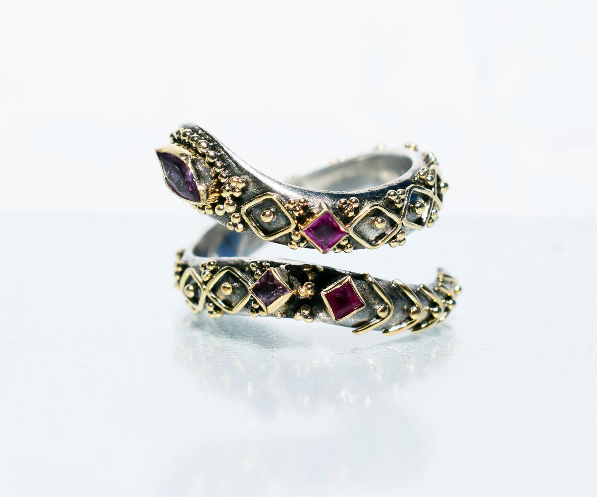 Anillo Kundalini  Rubi