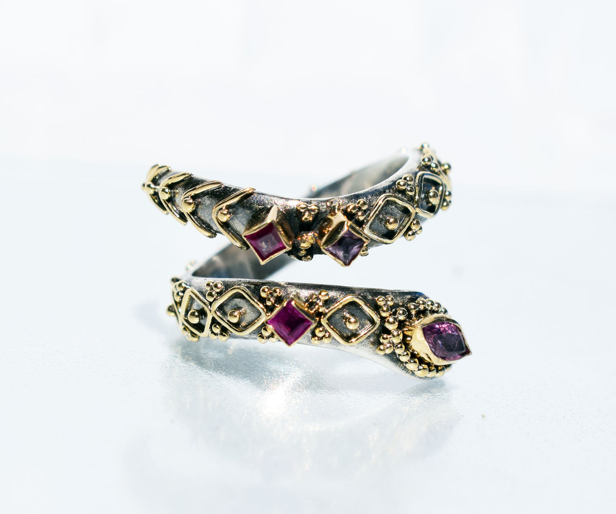 Anillo Kundalini  Rubi